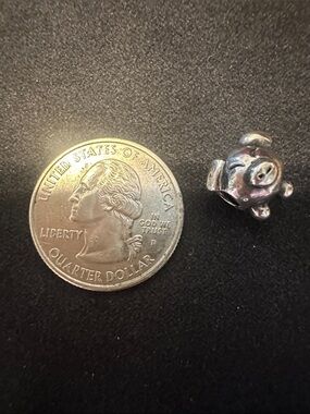 Silver Pig Charm Bead